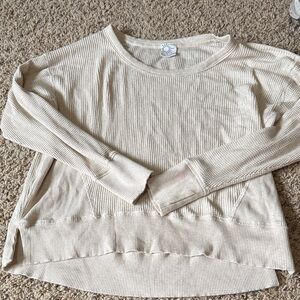 Women's Cream Ribbed sweater/sweatshirt aerie